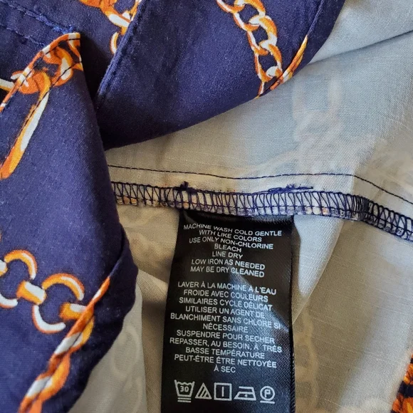 Anthropologie fitted patch pockets skirt, medium, blue - Picture 15 of 15